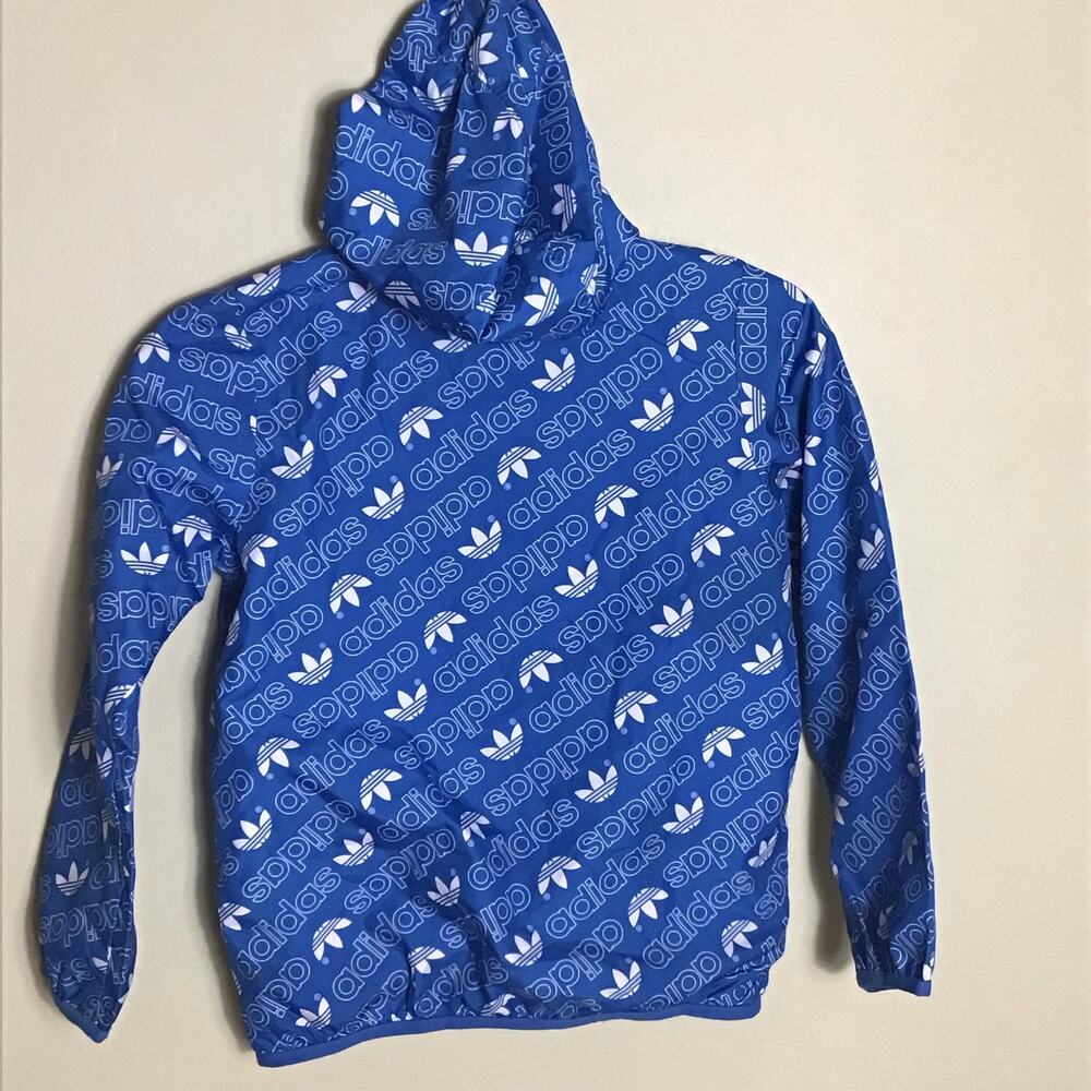 Adidas Original Boys   Blue/White Monogram Hoddie Jacket  Boys Sizes XS/4-5  EUC - Picture 3 of 7